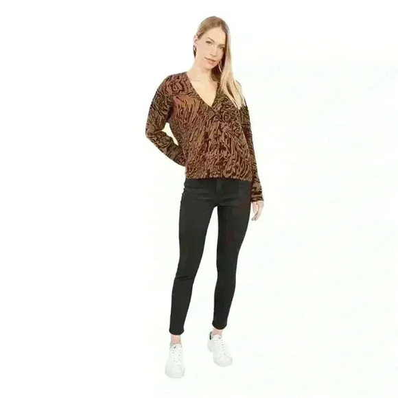 Madewell Tigerized Cardigan Button Down  Sweater Long Sleeve Brown Boho   Size S - Picture 1 of 8